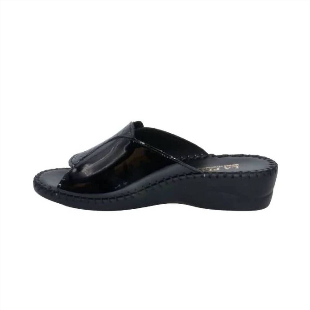 NEW LAPLUME women's paola sandal in black croc